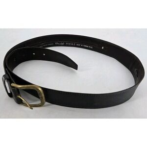 Paris Leather Belt 40" Top Grain Cowhide Pebbled Brown Vtg 90074-2 Solid Brass‎